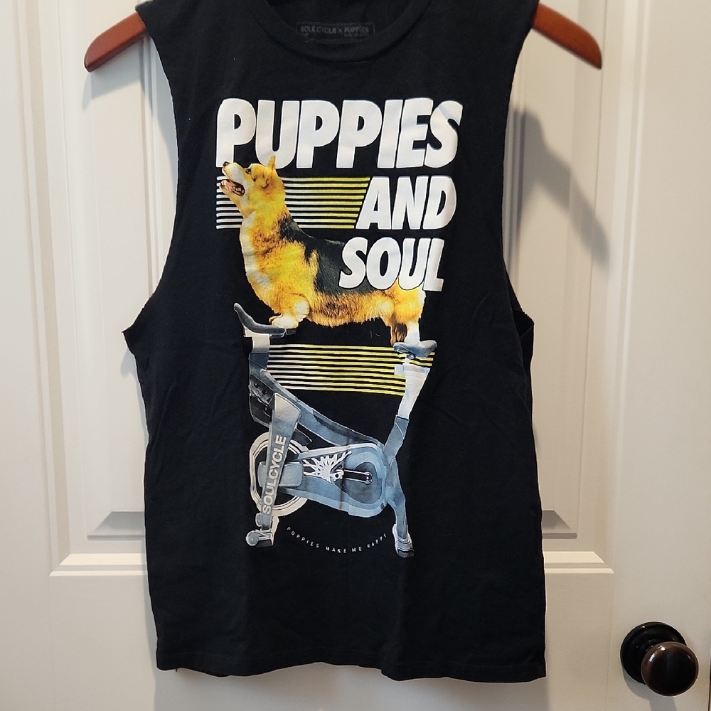 SoulCycle x Puppies Black Graphic Tee